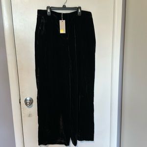 NWT Boden black velvet wide leg pants